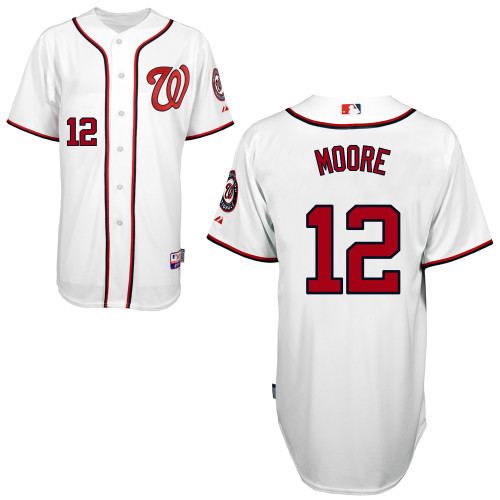 Tyler Moore #12 MLB Jersey-Washington Nationals Men's Authentic Home White Cool Base Baseball Jersey
